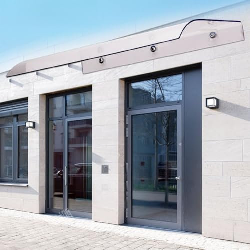 Rovss Auvent de Porte d'entrée 400-5000mm Polycarbonate Auvent Marquise Résistante aux Intempéries Toit Abri pour Extérieure Fenêtres Terrasse Garage(400x900mm)