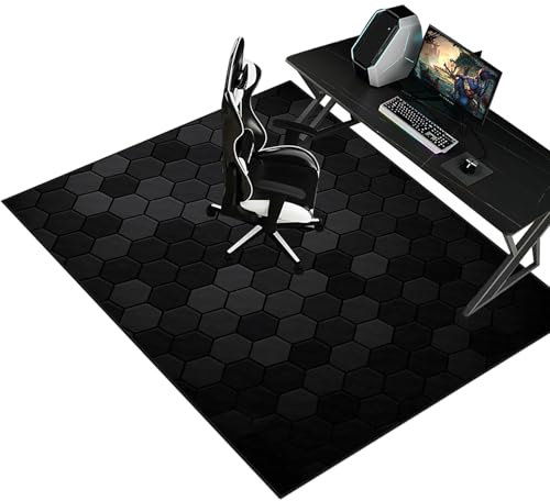 Gaming Bodenschutzmatte für Hartböden & Teppich Kratzfest rutschfest Gaming Stuhl Unterlage Stuhlunterlage Gaming Bodenmatte Bürostuhl Unterlage Computerstuhl Teppiche Stuhlmatten 150 x 200 cm