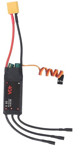 Risegun 40A ESC sin escobillas, regulador de velocidad eléctrico de motor sin escobillas con enchufe XT60 para avión RC, accesorios ESC