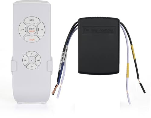 QIACHIP Ventilatore da soffitto e luci kit ricevitore con controllo remoto wireless 4 temporizzazioni e 3 velocità