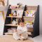 Goodevas Kinderbuchregal – Stylische Holz-Bücherregale für Kinder Einzigartig Design, sicherer und funktionaler Spielzeugorganisator für Schlafzimmer, Spielzimmer und Kinderzimmer (Graphite, Middle)