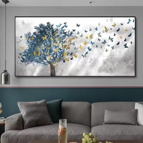 YUSUZHU Quadro su tela con bicchiere di vino rosso dipinto a mano, arte astratta, poster murale, stampe, arte murale per camera da letto, soggiorno, arredamento moderno, 65x130 cm con cornice