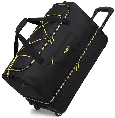 FERGÉ große Reisetasche mit Rollen erweiterbar und Schuhfach - Paris Trolley Handgepäck mit Spanngurten Weichgepäck Reisetasche Weekender