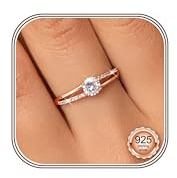MILACOLATO Anello in Argento Sterling 925 da Donna Anello in Argento Oro Regolabile Zirconi Fidanzamento Matrimonio Anello di Promessa per l'eternità Anello d'Argento per le Donne