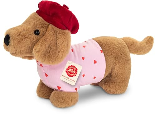Teddy Hermann 93984 Dackeldame Amelie 26 cm, Kuscheltier | Besonders flauschiger Premium-Plüsch, mit viel Liebe zum Detail, ab 18 Monaten, weicher Plüsch
