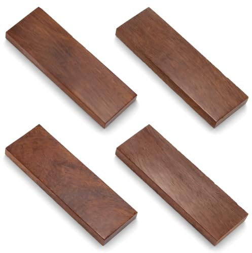 BENECREAT 4Pcs Leadwood Knife Handle Scales, Wood Blanks for DIY Knife Making, Knife Handle Material for Custom Craft Projects, Professionals and Hobbyists, 120x40x10mm/4.7x1.6x0.4 Inch