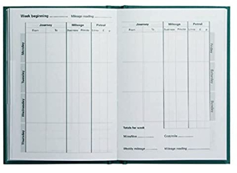 Collins MRB1 Essentials Mileage Record Book - Green