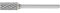 PFERD HM-Frässtift, Zylinderform ZYAS mit Stirnverzahnung, Zahnung 3 PLUS, Frässtift-ø 6mm, Schaft-ø 3mm, Länge 43mm, 21200483 – für universelle Anwendungen auf den wichtigsten Werkstoffen