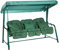 Alfresia Turin 3-Seater Reclining Swing Seat – Multipurpose Garden Sofa into Sunbed, Steel Green Frame, Polyester Canopy, Weather Resistant, Outdoor Classic Cushions Included in Choice of Colours