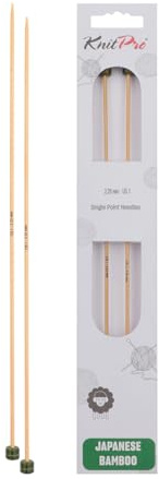 KnitPro K22322 Jackenstricknadeln, Bamboo, Braun, 30 cm x 2.25 mm, 2 Count