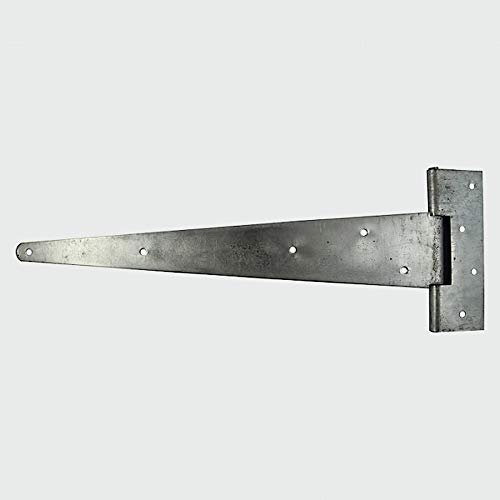 IRONMONGERY WORLD® 2 x Exterior Galvanized Outdoor Heavy Duty Garage Door GATE BARN Stable TEE Hinge T Hinges (Galvanized 24/600MM)