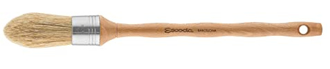 Escoda Series 7600 Artist Oil and Acrylic Paint Brush for Murals, Decorative Work & Faux Finishing, Natural Chungking Hog Bristle, Round Oval, Size 2