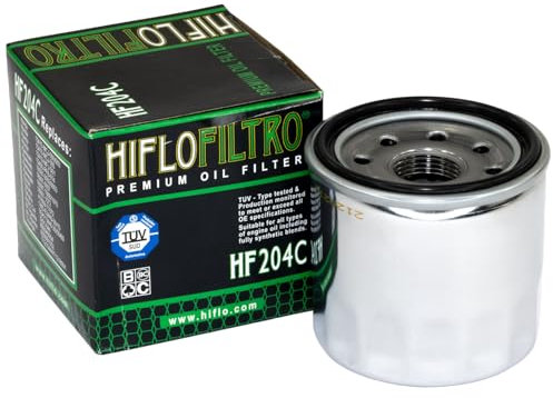 Filtro olio HiFlo HF204 C cromato per Arctic Cat Honda Kawasaki Suzuki Triumph Yamaha