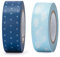 Logbuch-Verlag 2 Rollen Masking-Tape blau hellblau gepunktet Wolken 1,5 cm x 10 m Klebeband zum Basteln