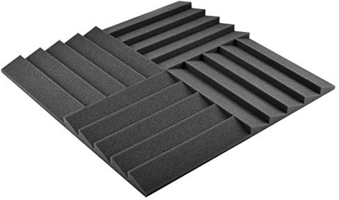 ACOUSPANEL Akustikschaumstoff Akustik-Paneele Schall Schaumstoff Wandplatten Nicht Vakuum-komprimiert Anthrazit-Grau (12 Stück)