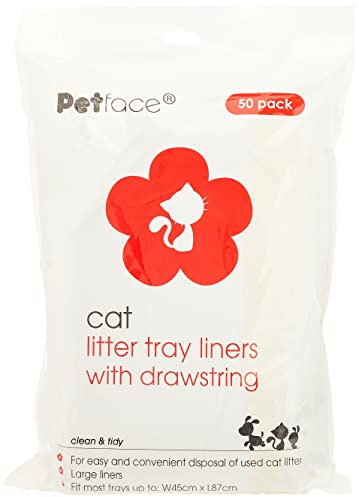 Petface Cat Litter Tray Drawstring Liners, 50 Large Liners