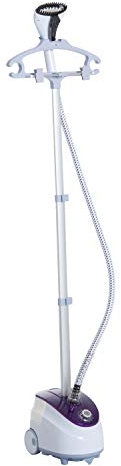 HOMCOM Vertikaler Dampfbügeleisen Kleiderglätter 1,8 L 1800 W Dampfstoß 30g/min Teleskopstange weiß lila