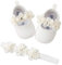 EDOTON Baby Mädchen 2 Pcs Kleinkind Party Schuhe Mit Stirnband, Weiß, Gr.- 0-6 Monate/Herstellergröße- 1