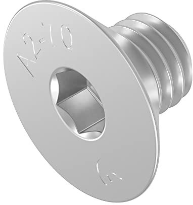 Vis à tête fraisée SECCARO M5 x 6 mm, acier inoxydable V2A VA A2, DIN 7991 / ISO 10642, à six pans creux, 20 pièces