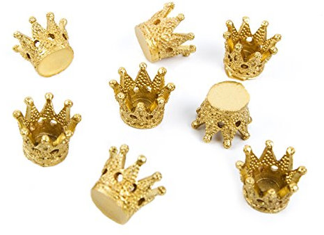 Kronen Streudeko, 8 Stück: Mini Krönchen Set, Tischdeko Klein, Geschenk & Give-Away, Tisch-Deko Hochzeit, Geburtstag, Taufe & Kommunion, Hochzeitsdeko, Streuteile Dekorieren & Basteln, Gold, 2,5 cm