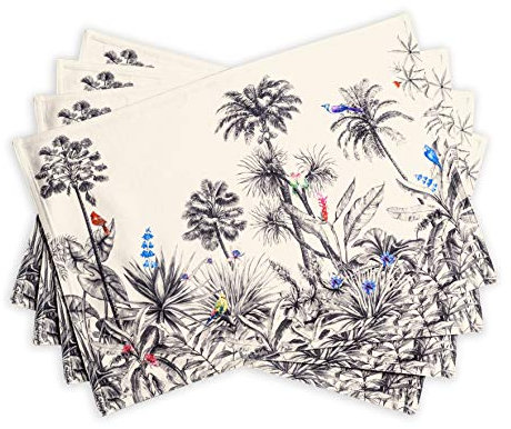 Maison d' Hermine Stoff-Tischsets 33cm x 48cm 100% Baumwolle Set mit 4 Dekoratives waschbares Ostertisch-Tischset für Küche, Party, Hochzeit, Restaurant & Camping, Amazonia – Erntedankfest/Weihnachten