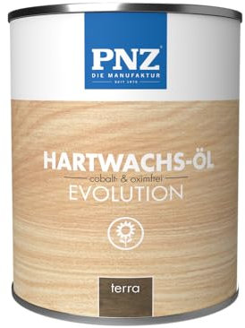 PNZ Hartwachsöl evolution farbig | Nachhaltig hergestellt mit regionalen Rohstoffen | Made in Germany | Arbeitsplatten, Holzmöbel, Holz-Boden, Gebinde:0.75L, Farbe:terra