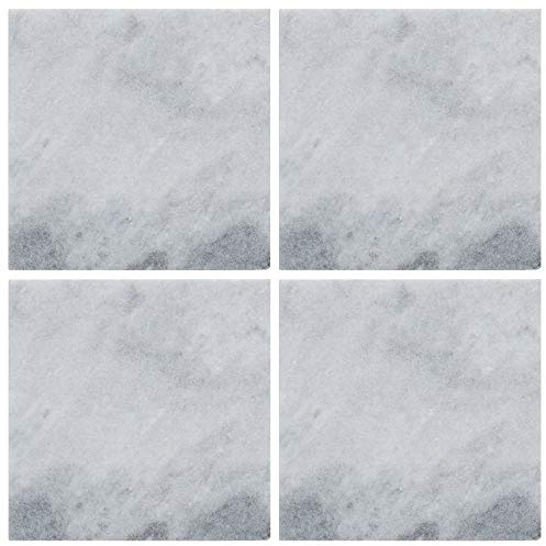 Creative Tops Naturals - Posavasos de mármol Blanco, 10 cm, Juego de 4