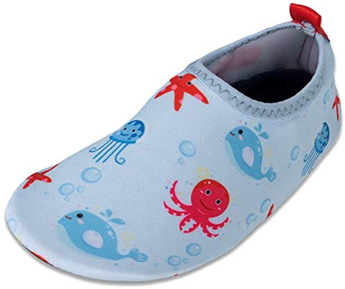 Kinder Badeschuhe Wasserschuhe Strandschuhe Mädchen Junge Schwimmschuhe Barfußschuhe rutschfeste Surfschuhe Sportschuhe Kleinkind Schwimmbad(xzy.Light Blue,18/19 EU)