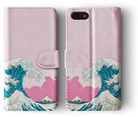 Tirita Phone Case Compatible with iPhone 7/8 / SE 2020 / SE 2022 Flip Book Wallet Cover PU Leather Masterpiece Art Famous Artists Hokusai Great Wave Off Kanagawa