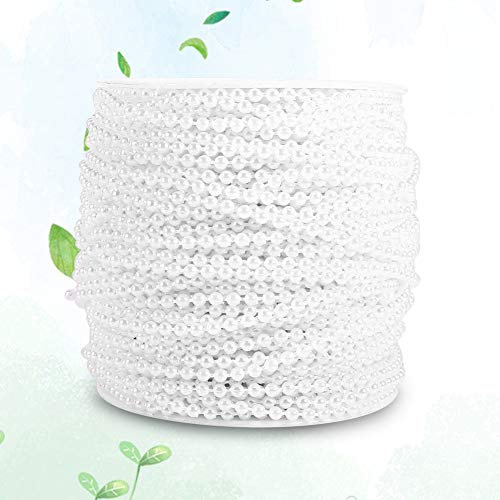 Angelschnur, künstliche Perlen, Kette, Garland-Blumen, Hochzeitsparty, Deko, Party-Zubehör elfenbeinfarben, Kette Girlande Blumen DIY Handwerk ABS Runde Perle Bead Trim