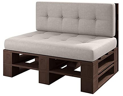 sunnypillow Palettenmöbel Europaletten Indoor und Outdoor Lounge Gartenmöbel Holz Gartenmöbel Set Lounge Möbel Terrasse Balkon Loft Stil Paletten | Palisander Bank 120 x 60 cm Höhe : 30 cm