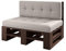 sunnypillow Palettenmöbel Europaletten Indoor und Outdoor Lounge Gartenmöbel Holz Gartenmöbel Set Lounge Möbel Terrasse Balkon Loft Stil Paletten | Palisander Bank 120 x 60 cm Höhe : 30 cm