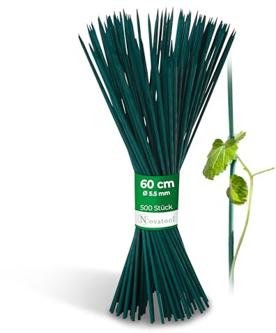 Novatool Lot de 500 bâtons de gravier en bambou 60 cm x 5,5 mm Vert I Tuteur pour plantes grimpantes en terre cuite Tokin Tuteur pour plantes Tuteur d'orchidée Treillis en bois