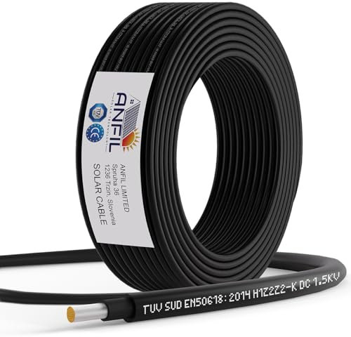 ANFIL® 20m Solarkabel 4mm² [TÜV SÜD geprüft & UV-beständig] – PV Kabel 4mm² für Solaranlagen (Erdverlegbar & wasserdicht) - Solar Verlängerungskabel für Solarpanel, Wechselrichter & Laderegler