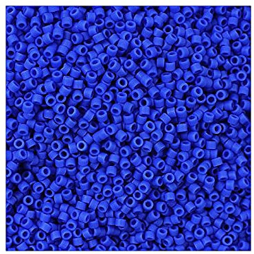 5 g Miyuki Delica Rocailles Seed Beads, 11/0 (1.6 mm) Opaque Matte Cyan Blue (Miyuki Delica Rocailles Samenperlen Opake blaue matte)