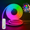 XUNATA 12V RGB Neon LED Streifen, Bunt Wasserdicht Diffusion Silikon Neon Flex LED Lichtband Schlauch, Smart App Control, Musiksync, mit Fernbedienung, Kompatibel mit Alexa Google Assistant (0.5M)