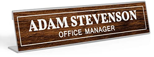 Printtoo Escritorio Personalizado Placa De Nombre Pretty Clásico Accesorio De La Placa De La Placa Del Escritorio De La Oficina De Acrílico Personalizado 2x10 Pulgadas
