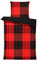 one-home Bettwäsche Mikrofaser Garnitur Bettbezug modern viele Muster mit Reißverschluss, Farbe:Kariert schwarz rot, Größe:4 teilig 135x200 cm