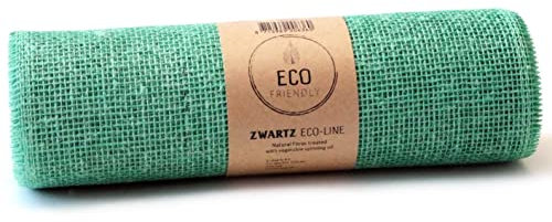 SIZO® Deco Jute Eco Friendly Tischläufer Tischband 30 cm x 5 Meter Türkis