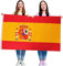 1 x Spanien-Flagge, Kostüm-Dekoration, große spanische Flagge mit Ösen, ca. 1,5 m x 91 cm, Fußball, Rugby, Sportveranstaltungen, Straßenpartys, Festivals und Feiern