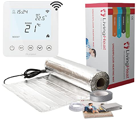 Underfloor Heating Kit for Under Laminate & Wood Floors, Electric 150w /m² with Wi5 Wi-Fi Thermostat, 6/m²