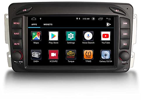 Erisin 7 Zoll Android 12 Autoradio mit GPS Navi Bluetooth für Mercedes Benz C/CLK/G-Klasse W203 W209 W463 Viano Vito W639 Unterstützt Carplay WiFi DSP SWC RDS DAB+ USB Canbus Mirror-Link 【2GB+32GB】