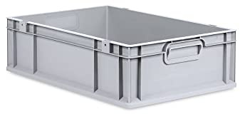 PROREGAL Eurobox NextGen Grip | HxBxT 17x40x60cm | 34 Liter | Griffe geschlossen | Grau | Eurobehälter, Transportbox, Transportbehälter, Stapelbehälter