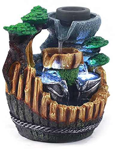 Fontaine d'intérieur de bureau Fontaine en cascade Fontaine d'intérieur petite avec éclairage LED Fontaine de table pour la maison, le bureau