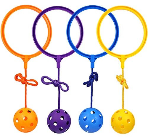 Toddmomy 4 Pcs Ankle Jump Ball Skip Jump Rope Kids Ankle Skip Ball Jumping Ring for Kids Fitness Game