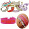 LS-LebenStil Exklusives Statement Armband Quasten besticktes Boho Canvas Webarmband (Optimistin Neon Pink)