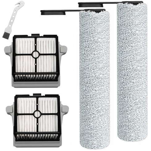 DianSung Spazzole Rullo + filtro per Tineco Floor One S7 PRO aspirapolvere Parti di ricambio, set di accessori 2 Rulli per spazzole + 2 Filtri + 1 Spazzola pulizia