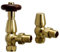 EcoSpa Chelsea Thermostatic Valve - Angled - Brushed Brass (Pair)