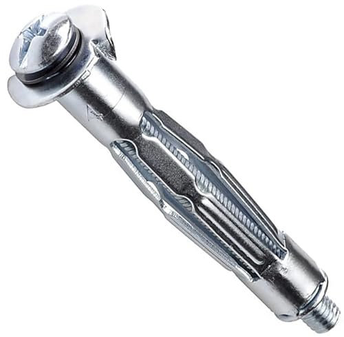 Tacos de anclaje resistentes para fijación de placas de yeso – Tornillo de metal con cavidad Molly, fijaciones de pared huecas superiores, paquete de: 5 M4 x 39 mm (4 x 16)