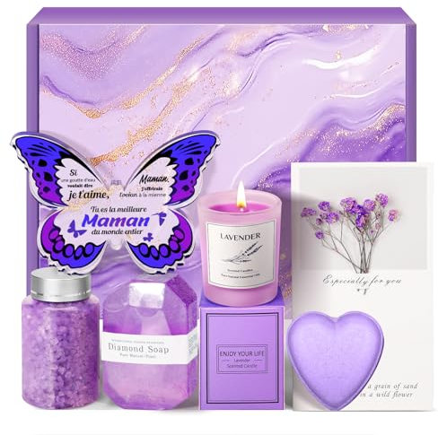 Cadeau Fete des Meres, Eletorot Idee Cadeau Fete des Meres Personnalisé Plaque Acrylique Set Coffret Cadeau pour Maman, Cadeau Fête des Mères Anniversaire Maman